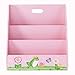 Fantasy Fields - Magic Garden Toddler Bookshelf, Kid Bookshelf Wood, 3-Shelf Bookcase for Bedroom, Book Display Case for Girl/Boy, 3 Tier Mobile Bookrack, Low Square Book Cabinet - Pink