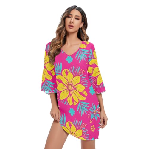 Robe trapèze fluide à col en V : le style exotique idéal pour vos vacances