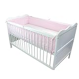 TupTam Protector para Cama de Bebé Largo Acolchado, Rosa Cl
