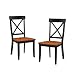 Home Styles 5168-802 Dining Chair, Black and Cottage Oak Finish, 18-Inch, Set of 2