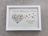  Geldgeschenk Herz Hochzeit MIT Bilderrahmen, Hochzeitsgeschenk personalisiert (mit Ihren Namen),