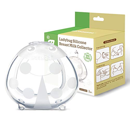 Haakaa Ladybug Silicone Breast Milk Collector - Soft Reusable Breast Shells & Nursing Cups for Pumping & Breastfeeding, BPA Free, 5 oz/150 ml (1 Count)