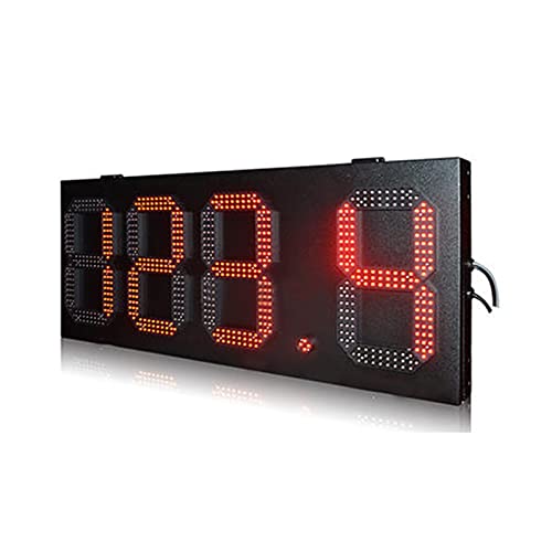 Cronómetro digital LED resistente al agua, caja de hierro para intervalos, formato 888.8, pantalla roja de alta luminosidad, tablero digital para precios de gasolina, reloj-temporizador para gimnasio (12 pulgadas) miniatura 5