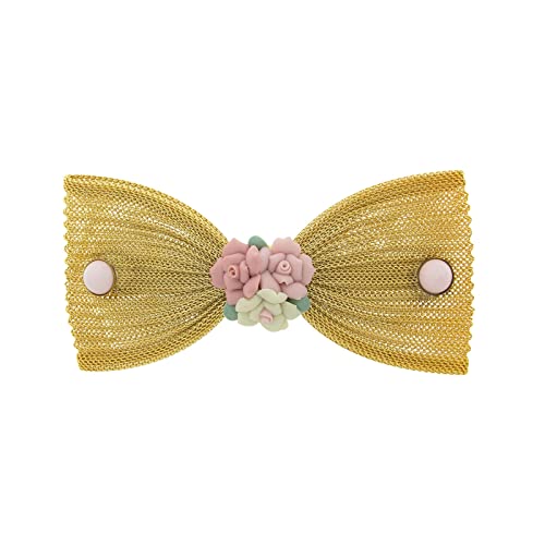 Pasador para el pelo 1928 Jewelry con rosas de porcelana rosa para mujer
