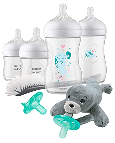Image of Philips AVENT Natural Baby Bottle with Natural Response Nipple, Gift Set Sea Design, SCD838/05