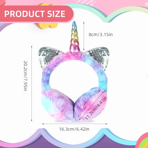 Ear Muffs for Kids Unicorn Earmuffs Winter Cute Ear Warmers Soft Plush Ear Covers for Cold Weather Women Kids Girls4