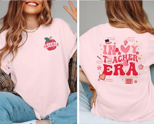 Teacher Shirt Women Teachers T-Shirt: in My Teacher Era Shirt Oversize Preschool Kindergarten Teaching Life Tees Tops3