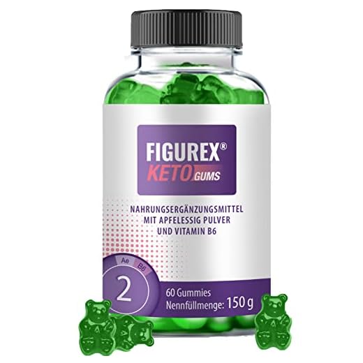 FIGUREX Keto Gummies | Gummibärchen für den Stoffwechsel mit Vitamin B6 | Fruchtgummis für Keto-Diät, 60 Stück