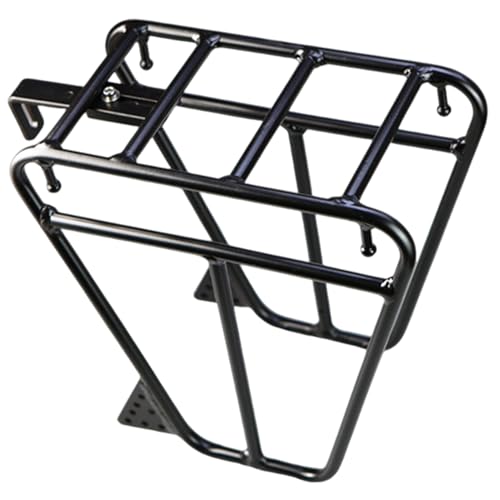 Yeory Front Bike Rack, Heavy Duty Aluminium Alloy Multipurpose Trapezoidal Design Bike Cargo Rack with Adjustable Connecting Rod for Cargo Luggage, Front