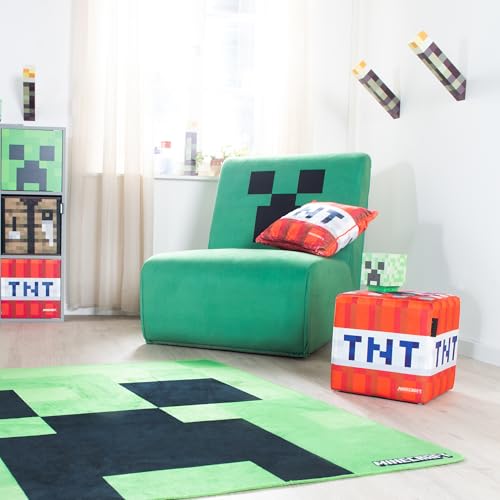 phoenix group AG Minecraft - Sitzhocker im 2er Set, gepolstert, Grasblock und TNT Würfel