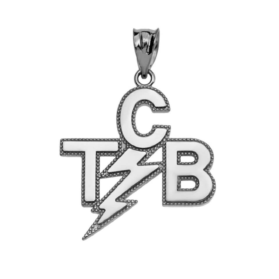 Claddagh Gold Fine Sterling Silver Taking Care of Business in a Flash (TCB) Pendant