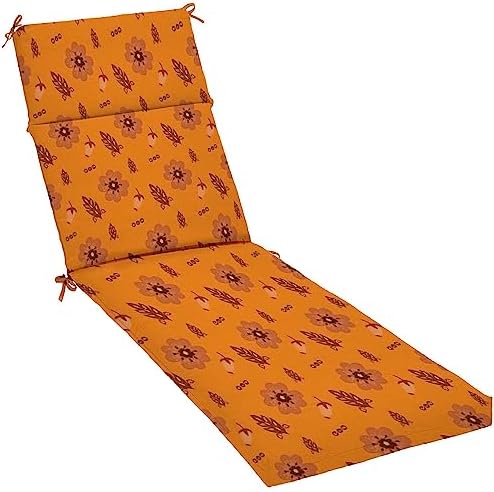 AFWADFWA Outdoor Indoor Lounger Patio Cushion Boho Rainbow Flowers Paper Graphic Chaise Lounge Cushion Water-Resistant Accessory for Chair Patio Furniture Seat Cushion