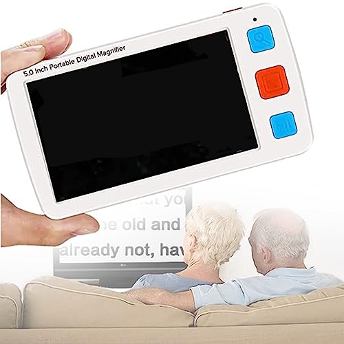 Bärbar Digital Förstoringsglas, 5,0 Tum HD Lcd-Skärm Elektroniska Synhjälpmedel, Handhållen Läsförstoring, 4x/8x/16x/24x/32x Gångers Förstoring, 17 Färglägen, För Svagsyn, äldre,White