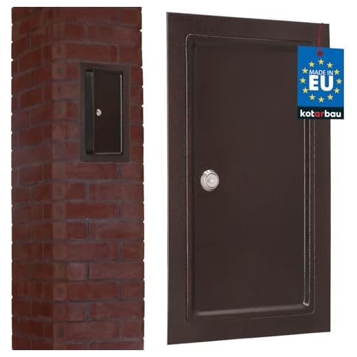 KOTARBAU® Puerta de chimenea de cobre antiguo con escudo térmico para abrir con destornillador o moneda, 155 x 290 mm