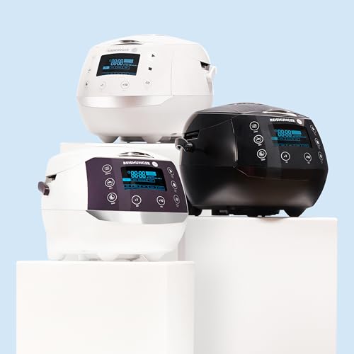 Foto von REISHUNGER Digitaler Reiskocher & Dampfgarer Weiß | 1,5 L bis 8 Personen | Warmhaltefunktion, Timer & Premium Innentopf | Multikocher, 12 Programme, 7-Phasen-Technologie