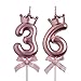 36th 63rd Birthday Candles, Rose Gold 63 36 Year Old Cake Topper Number Birthday Candles, Birthday Party Decorations Gifts for Women Men