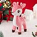 Lazada Christmas Plush Deer Stuffed Animal Pink Deer Plush Toy Baby Toys for Plump Tail 10 Inches Pink