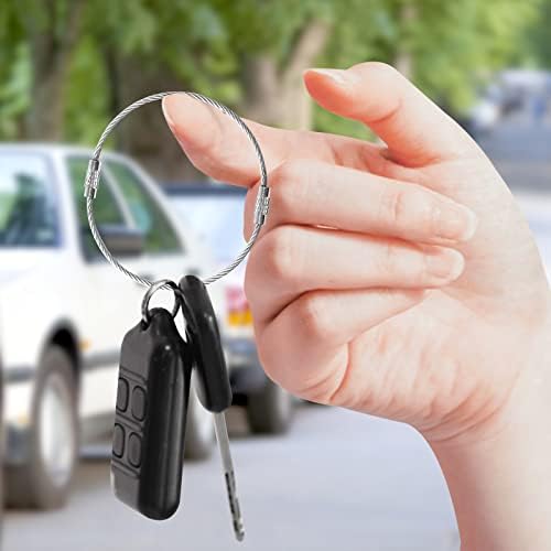 Amazon.com: Anjmd 80 Pcs Metal Cable Key Ring 4 Inch Stainless Steel ...