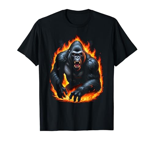 Gorilla Face Angry Growling Scary Silverback Gorilla Camiseta