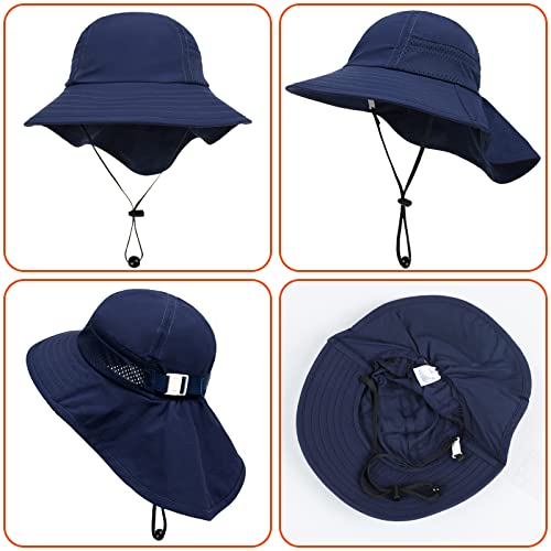 image for HONGTEYA 2-Pack Toddler Baby Sun Hat Summer UPF 50+ Protection for Boy