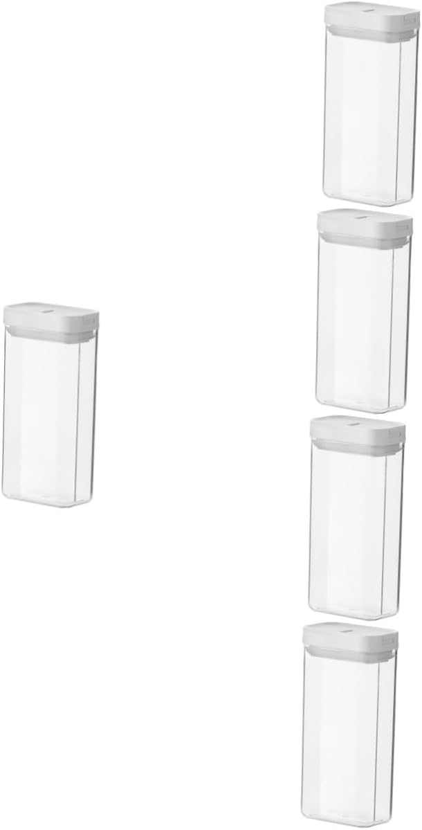 Unomor 5pcs Pasta Container Airtight Dry Pasta Keeper for Kitchen Pantry Versatile Food Storage Canister for Noodles Nuts Dried Fruits and Ingredients Design