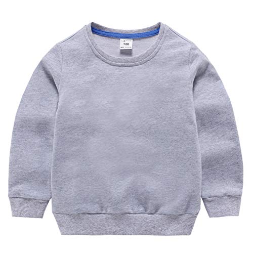 DCUTERQ Boys' Crewneck Thin Sweatshirt Girls Sport Long Sleeve Cotton Pullover Tops Kids Toddler Solid T-Shirt