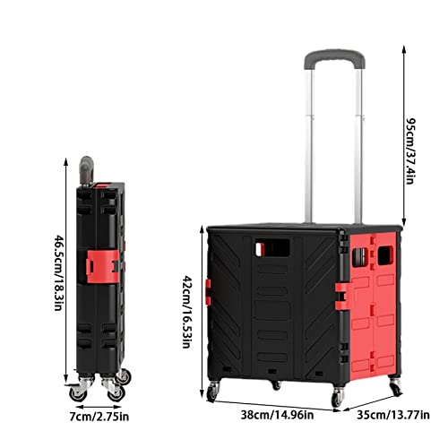 Zusammenklappbarer Wagen mit Rädern, Einkaufstrolley, zusammenklappbar, multifunktionaler Bollerwagen-Werkzeugträger mit… – Bild 5