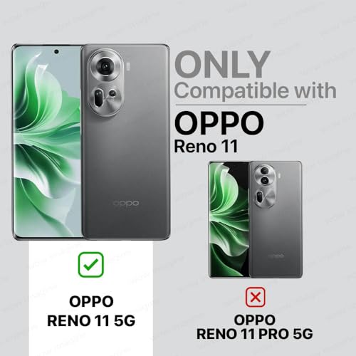 Image of WOW IMAGINE Shock Proof Clear Back Case Mobile Cover for Oppo Reno 11 5G (Hard | Hybrid PC + TPU | Full Armour Device & Camera Protection | Black)