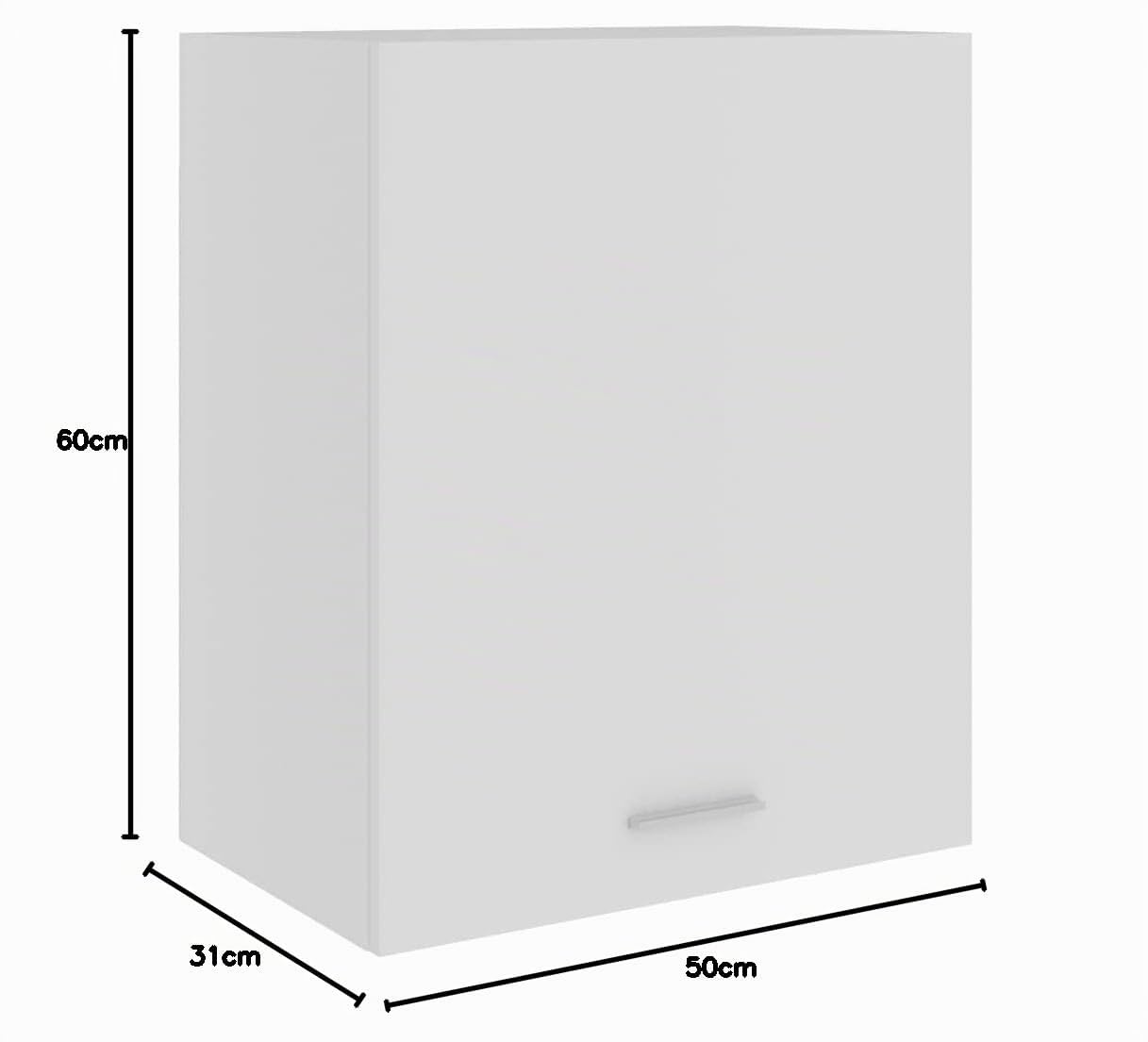 vidaXL Hängeschrank Lyon Weiß 50x31x60 cm Holzwerkstoff, Küchenschrank, Gastronomieschrank, Küchenmöbel, Aufbewahrungsschrank, Lagerschrank