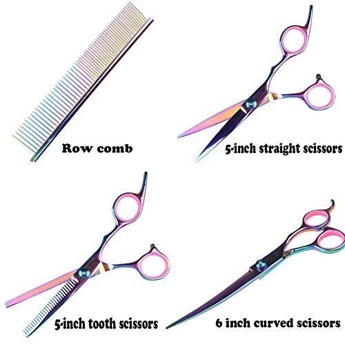 Scherenset für die Fellpflege von Haustieren, professionelles Scherenset für die Fellpflege von Haustieren, Edelstahl-Trimmerset für Haustiere, Fellpflegeset für Haustiere, Kamm,