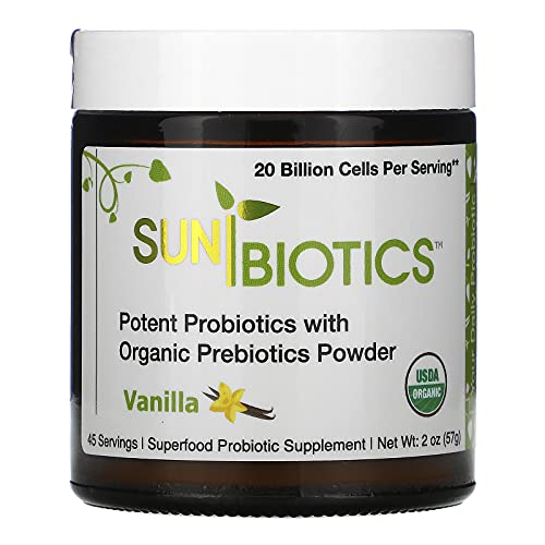 Friendlier Flora Probiotic & Prebiotic Powder, Vanilla, 2 oz (56 g), Sunbiotics