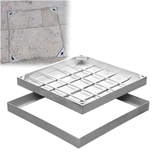 Couvercle de fosse septique 700x700 mm en acier inoxydable robuste avec chambre d'inspection