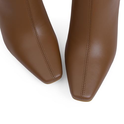 iiimmu Knee High Boots for Women 3.5 IN Block Heel Comfortable Tall Boots Square Toe Faux Leather Fall Boots2