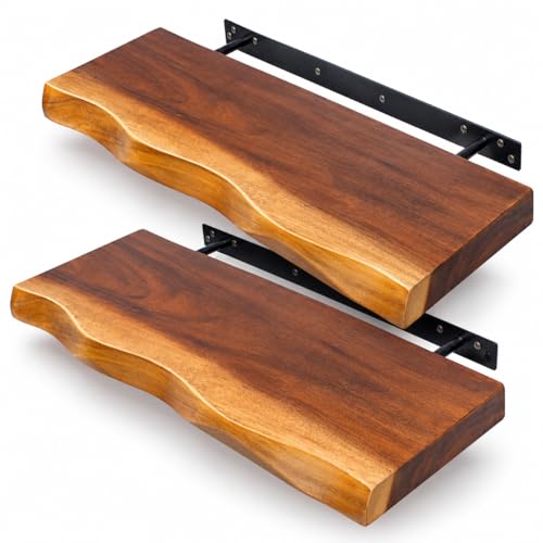 Gamoora Live Edge Floating Shelves 23.6', Set of 2