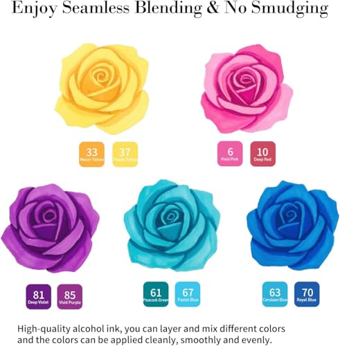 Alkohol Marker Stifte Set, Marking ink 80 Colouring Alcohol Marker Brush Tip,Quick Drying Permanent Twin Marker Pens, Art Markers for Coloring Book, Drawing stifte, Manga, Painting, Anime, Sketching