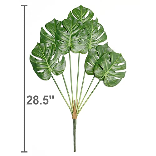 Slanc Artificial Palm Plants Leaves Faux Turtle Leaf Fake Tropical Large Palm Tree Leaves Imitation Leaf Artificial Plants For Home Kitchen Party Flowers Arrangement Wedding Decorations #TOP2