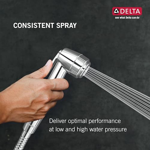 Image of Delta Faucet ABS Health Faucet Chrome Body Superior Performance Easy to Operate and Grip Premium Jet Spray with 1.25M Hose and Holder (Polished Chrome Finish, 22900-I)