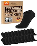 10 Paar Sneaker Socken Herren Damen Baumwolle Komfortbund ohne Naht 70102T WP (Schwarz 43-46)