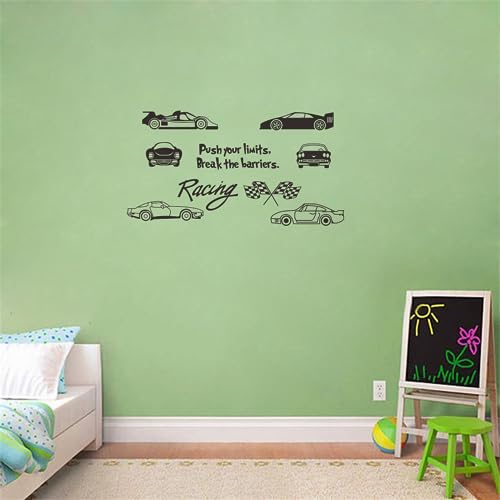 Vinilo decorativo adhesivo coche de carrera para pared miniatura 4