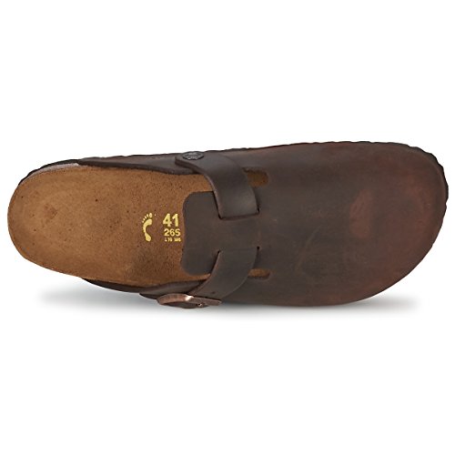 BIRKENSTOCK Classic Boston Leder 860133, Clogs, Braun (Habana 5326), 40 EU (7 UK)