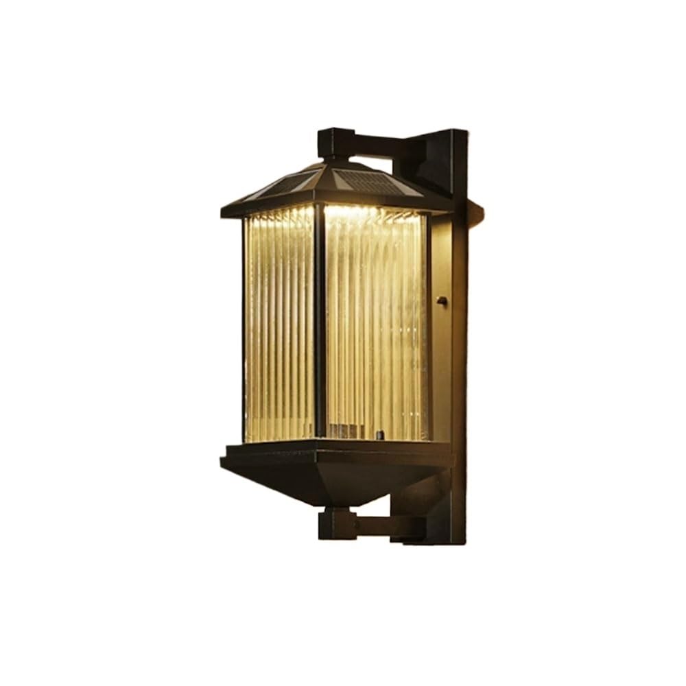 noxozoqm Outdoor Wall Light Solar Waterproof Wall Light Villa Garden Terrace Wall Light Aluminum Glass Wall Light
