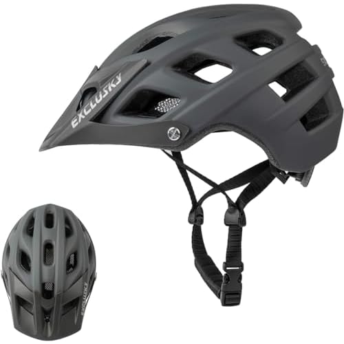FISCHER Erwachsene Fahrradhelm, Radhelm, Cityhelm Urban Levin, S/M, 52-59cm, grau, mit beleuchtetem Innenring-System 4 Fahrradhelm Damen, Exclusky Fahrradhelm Herren mit Visier MTB Helm Ultraleicht Windschutz Helm Retro-Helm für Trekking Rennrad Trail Helm (schwarz) (BGrau)