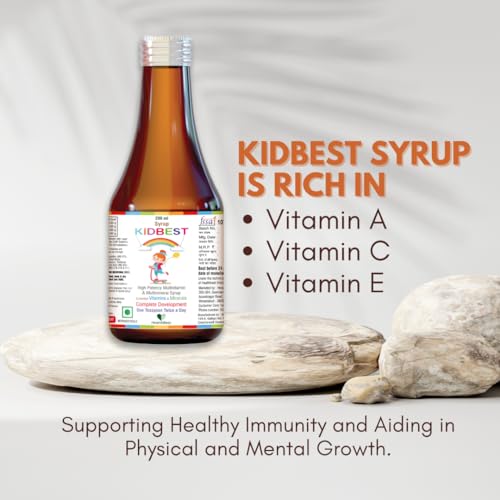Image of Kids Multivitamin Syrup 200ml with Zinc, Vitamin A, C & E - Daily Support for Children (Pack of 3)