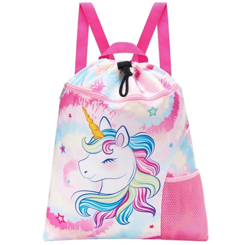 WAWSAM Kordelzug Rucksack Kinder - Wasserdicht Unicornio...