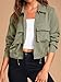Cicy Bell Übergangsjacke Damen Crop Jacke frühling Leichte Sommerjacke Kurzer Mantel Parka Jacket Herbstjacke.Armeegrün L