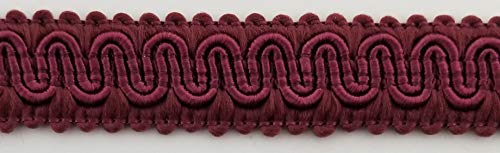 1/2" Scroll Braid Gimp W/ Backing - 12 Continuous Yards - Many Color Options! (Wine) #TOP18