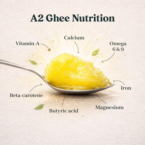 Image of FARMA FOODS A2 Desi Cow Ghee 500 ml | Bilona Method Hand Churned | Traditional Pure Natural Ghee | No Preservatives | Farm Fresh Taste | Everyday Cooking Nutrition