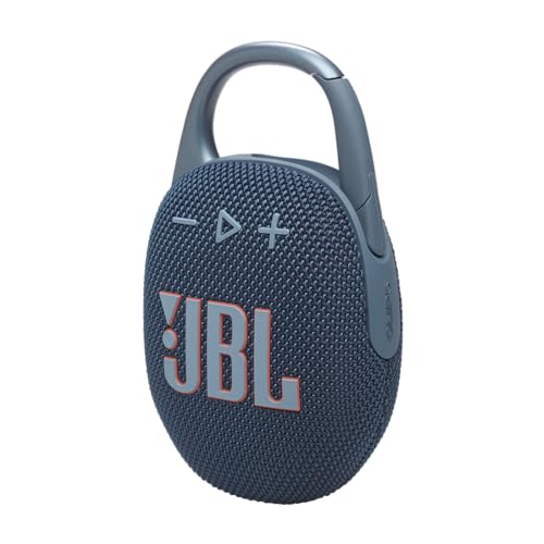 JBL Clip 5 Przenośny Bezprzewodowy Głośnik Bluetooth,Wodoodporny i Pyłoszczelny IP67, do 12 H Pracy na Baterii, Aplikacja JBL Portable, Zintegrowany Karabińczyk, Niebieski