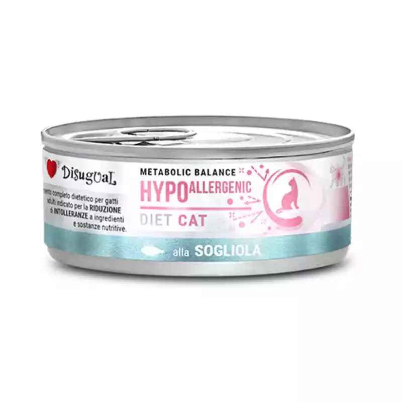 Disugual - Dieta lattina cibo umido per gatti, 12 pezzi x 85 g (ipoallergenico)