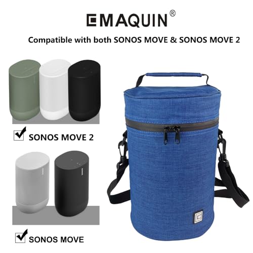 Image of Travel and Storage Carrying Case Bag for SONOS Move Speaker(Fit SONOS Move Speaker and Charging Base,Deep Blue)